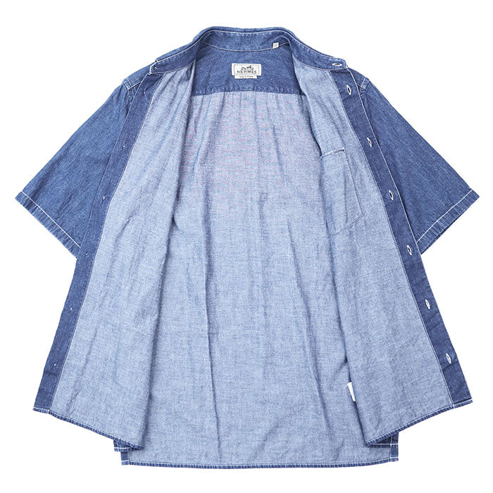 エルメス シャツ コットン ラム レザー シャツ