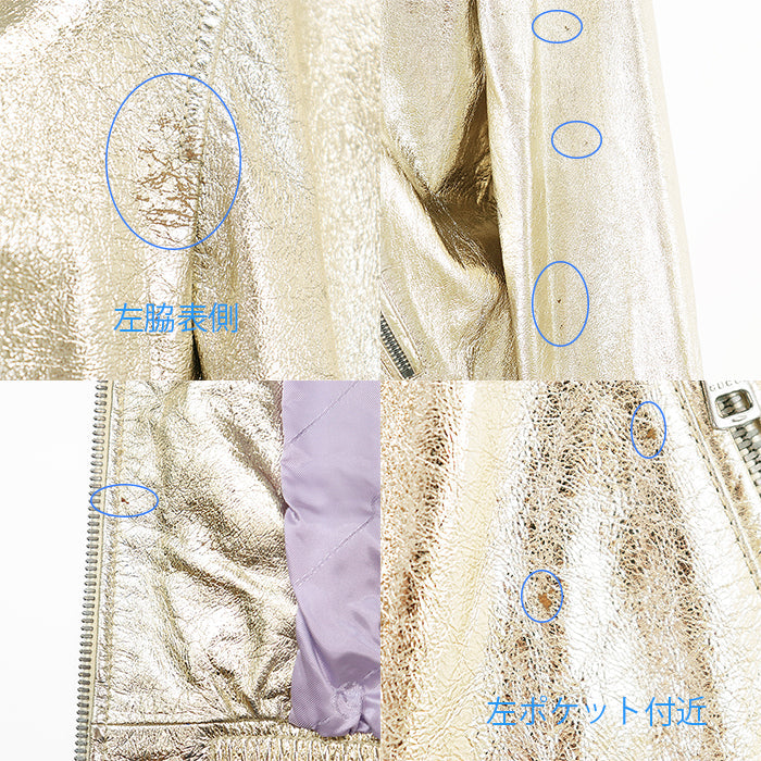 グッチ ラブパレード メタリックラムレザー ジャケット