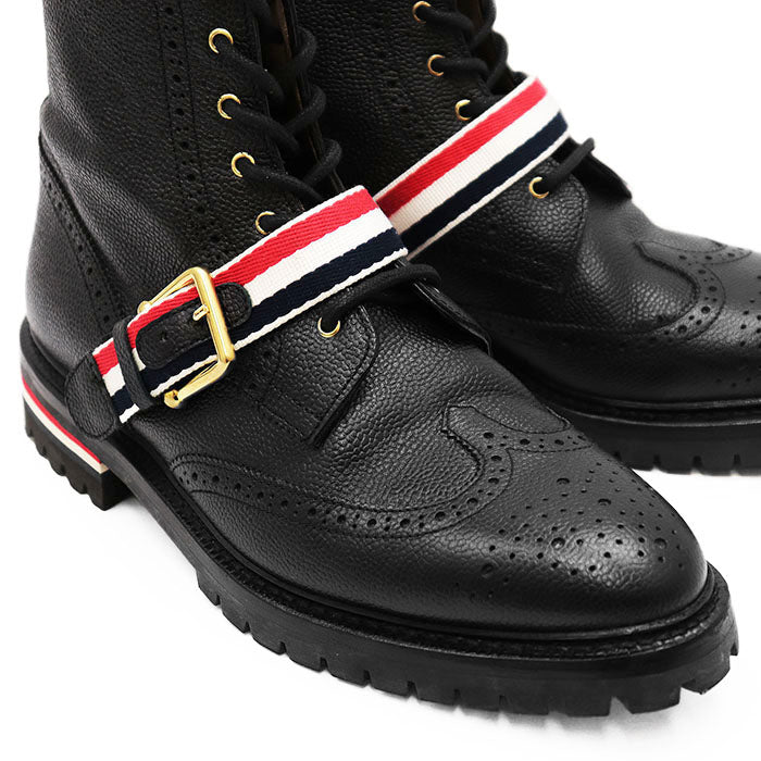 Thom Browne トリコロール レザー ウィングチップ ブーツ