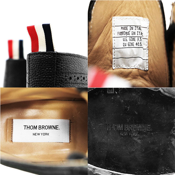 Thom Browne トリコロール レザー ウィングチップ ブーツ