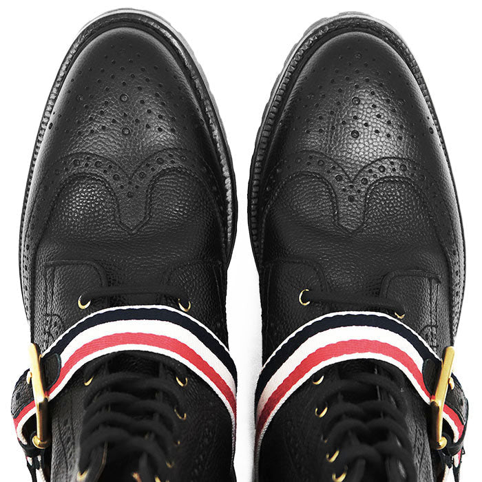 Thom Browne トリコロール レザー ウィングチップ ブーツ