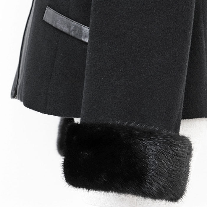 LEONARD FASHION PARIS カシミヤ レザー ジャケット
