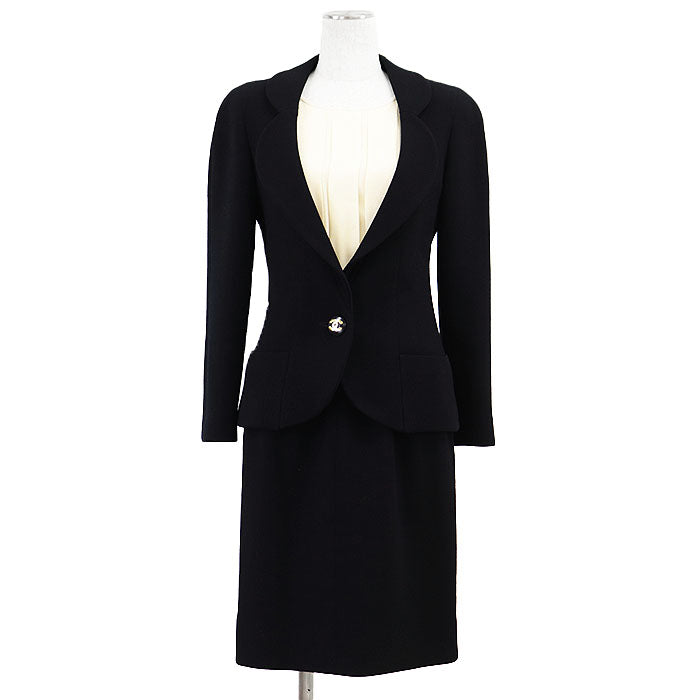 シャネル BOUTIQUE ウール シルク 2way ドレス ジャケット セット