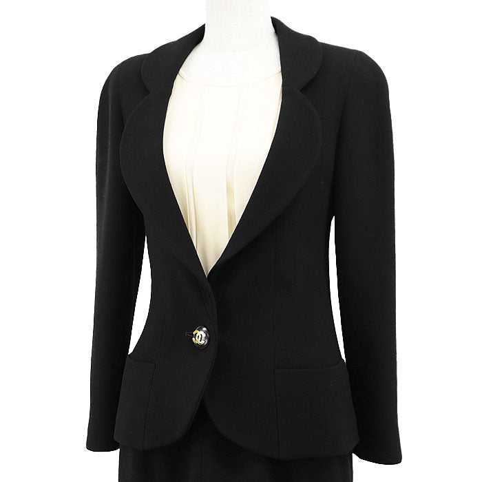 シャネル BOUTIQUE ウール シルク 2way ドレス ジャケット セット