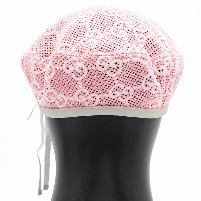 グッチ GG モノグラム 刺繍 コットン ブレンド ベレー帽