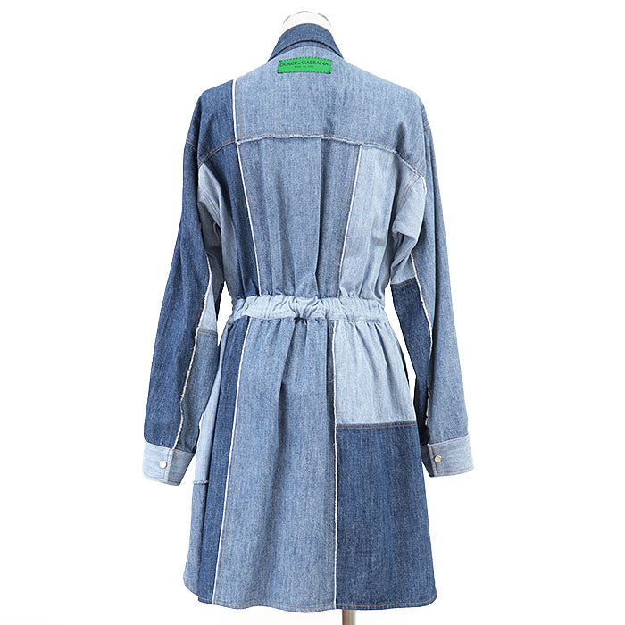 ドルチェ&ガッバーナ コットン パッチワーク デニム ドレス