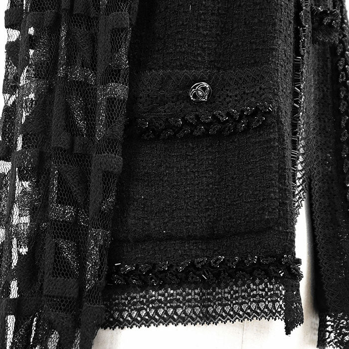 シャネル ツイード ウール ナイロン ジャケット