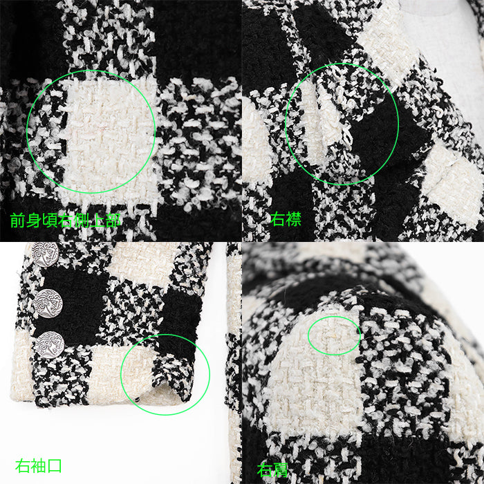 シャネル P54393 ツイード ウール シルク コート