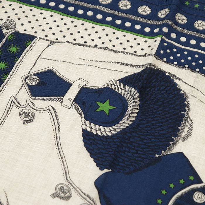 エルメス カレジェアン140 Zouaves et Dragons カシミヤシルク スカーフ