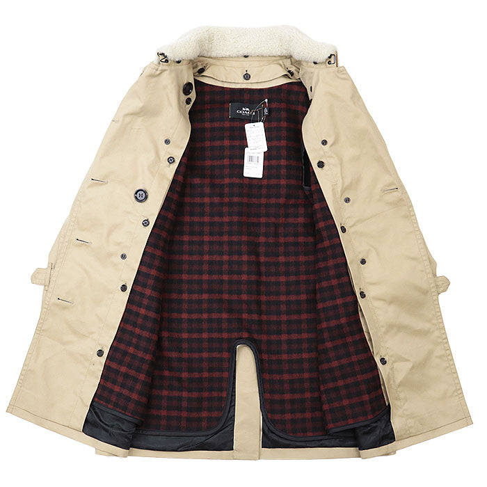 コーチ TRENCH W WOOL LINER コットンポリエステル トレンチコート
