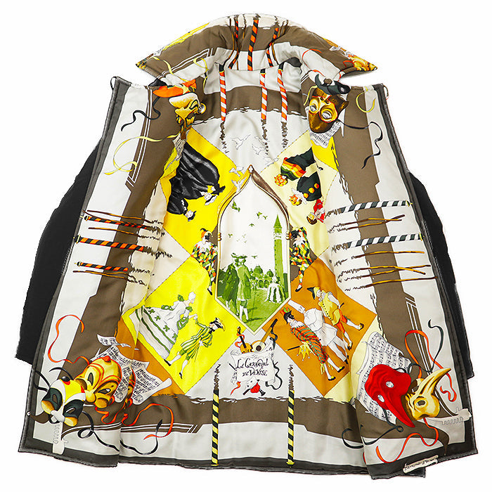 エルメス LE CARNAVAL DE VENISE38 シルクパデッドコート