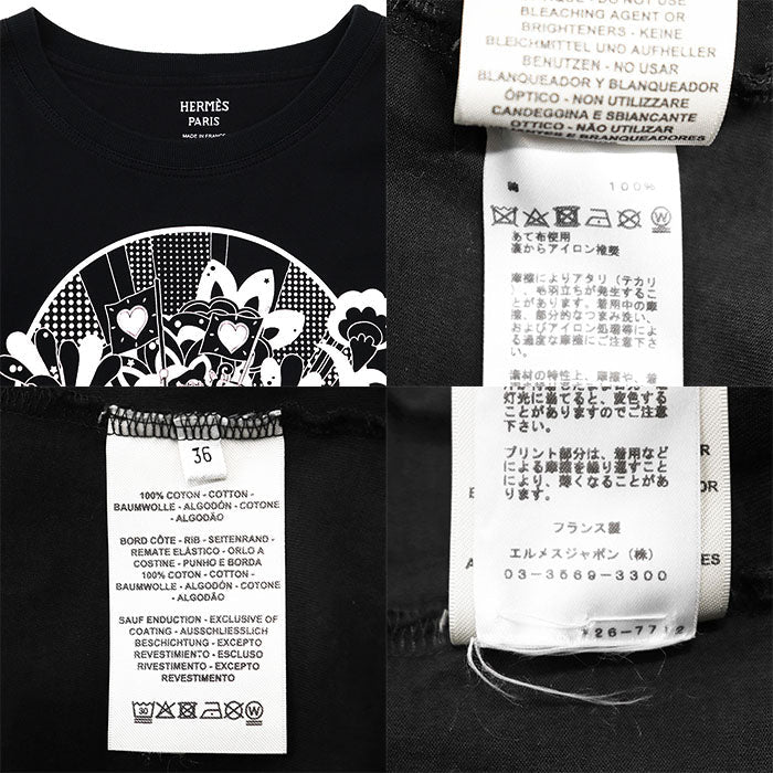 エルメス マイクロカルトゥッシュフォーブルレインボー36 コットン Tシャツ