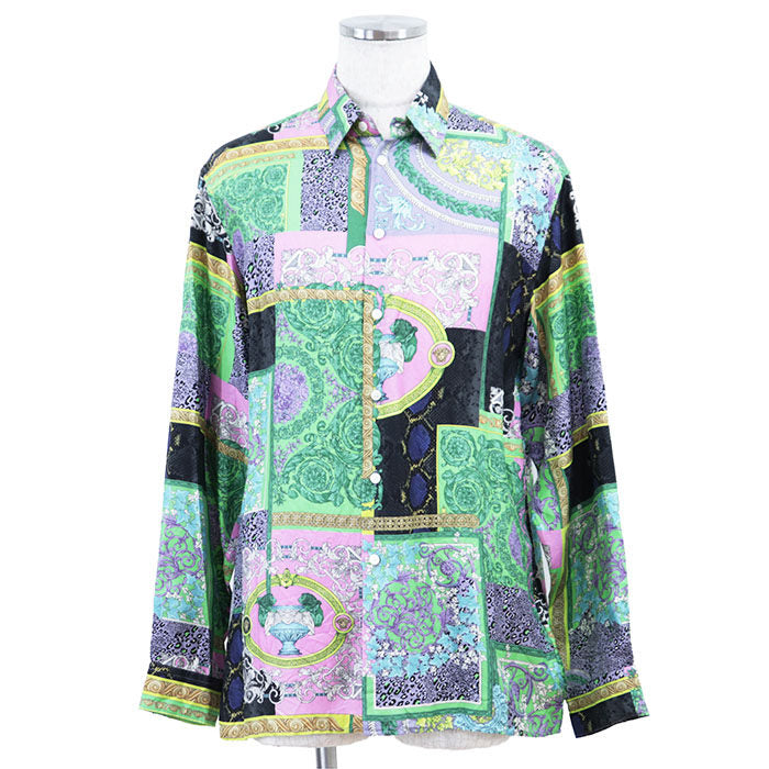 ヴェルサーチェ HERITAGE FIT シルク100% シャツ
