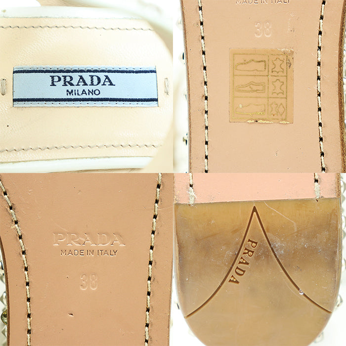 プラダ レザー厚底サンダル