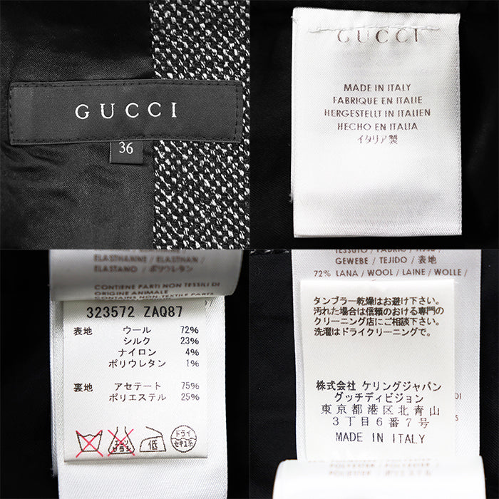 グッチ ストレッチウールシルクナイロンテーラードジャケット