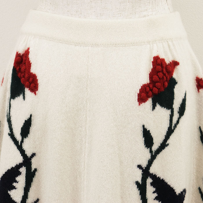 シャネル フローラルカシミヤニットスカート