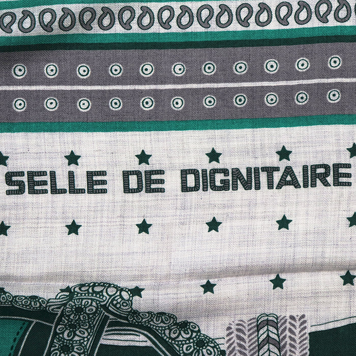 エルメス カレジェアン140 SELLE DE DIGNITAIRE カシミヤシルクスカーフ
