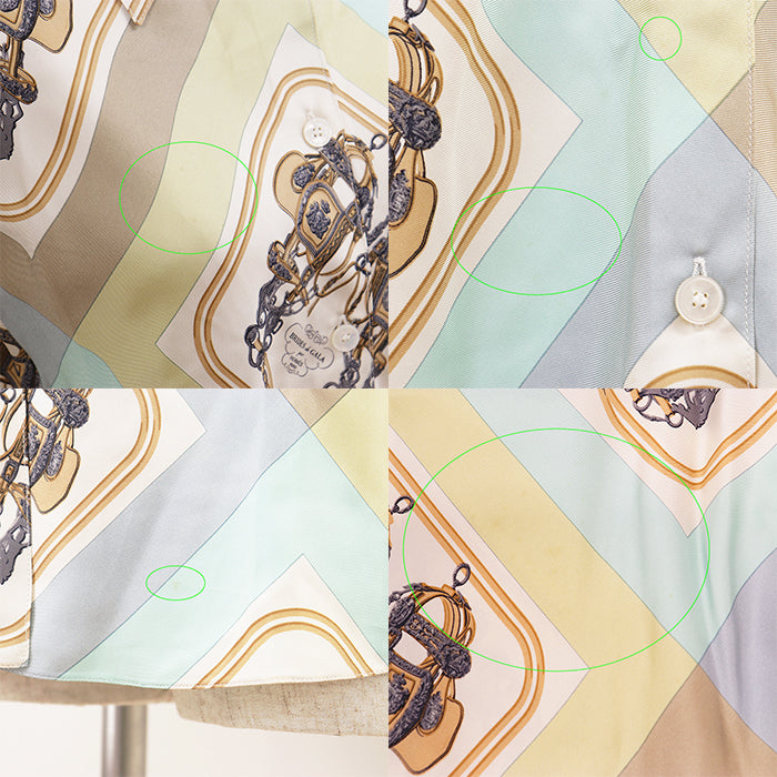 エルメス ブリッドドゥガラ シルクシャツ