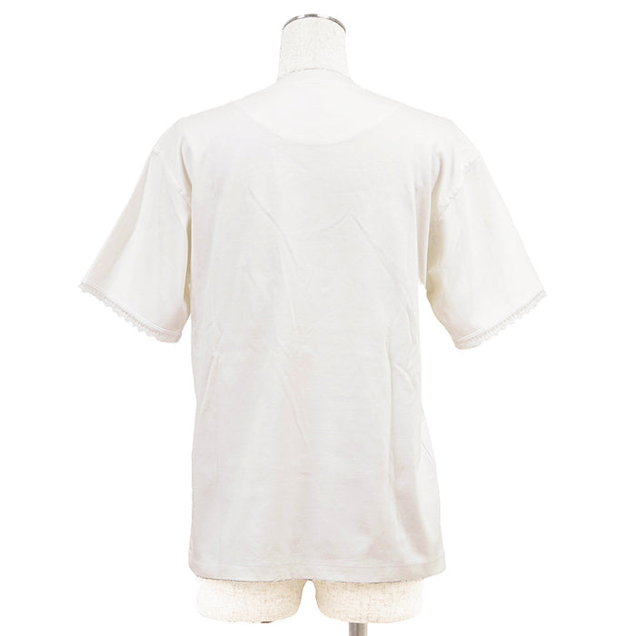 エルメス コットン刺繍レース半袖Tシャツ34
