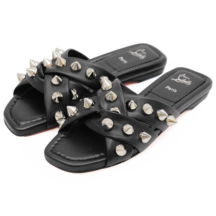クリスチャンルブタン MISS SPIKA CLUB FLAT レザーサンダル