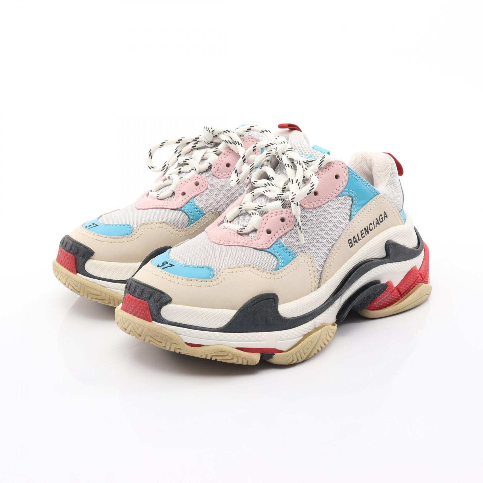 バレンシアガ TRIPLE S レザー ファブリック スニーカー