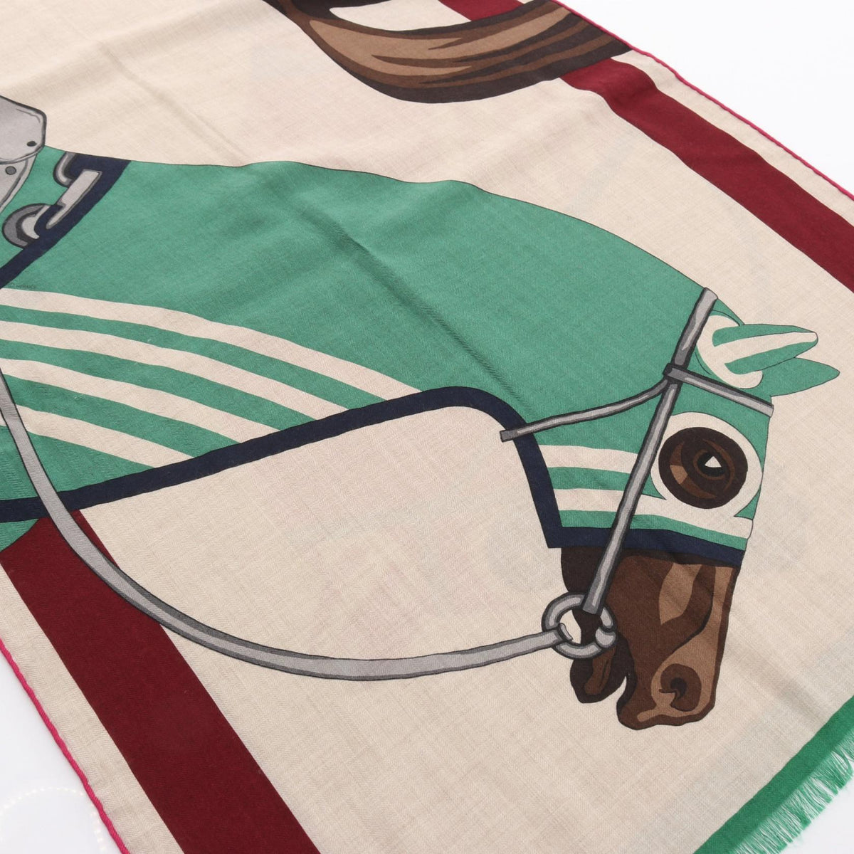 エルメス Cheval a la Couverture カシミヤシルクストール