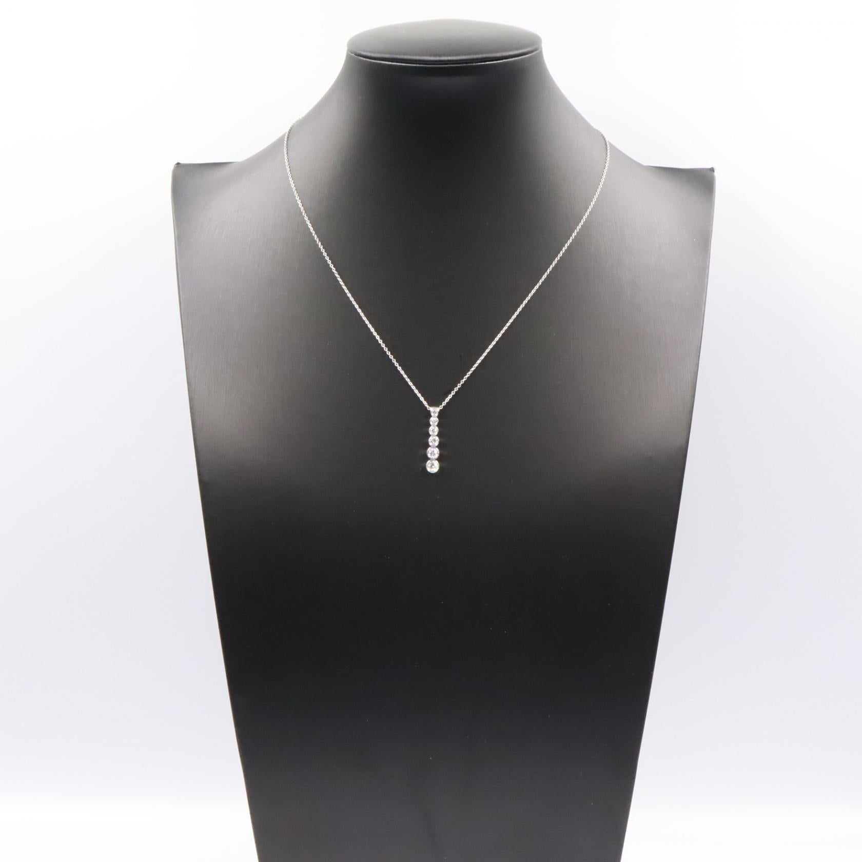 ティファニー ジャズ グラジュエイテッド ドロップ Pt950 ダイヤモンド ネックレス