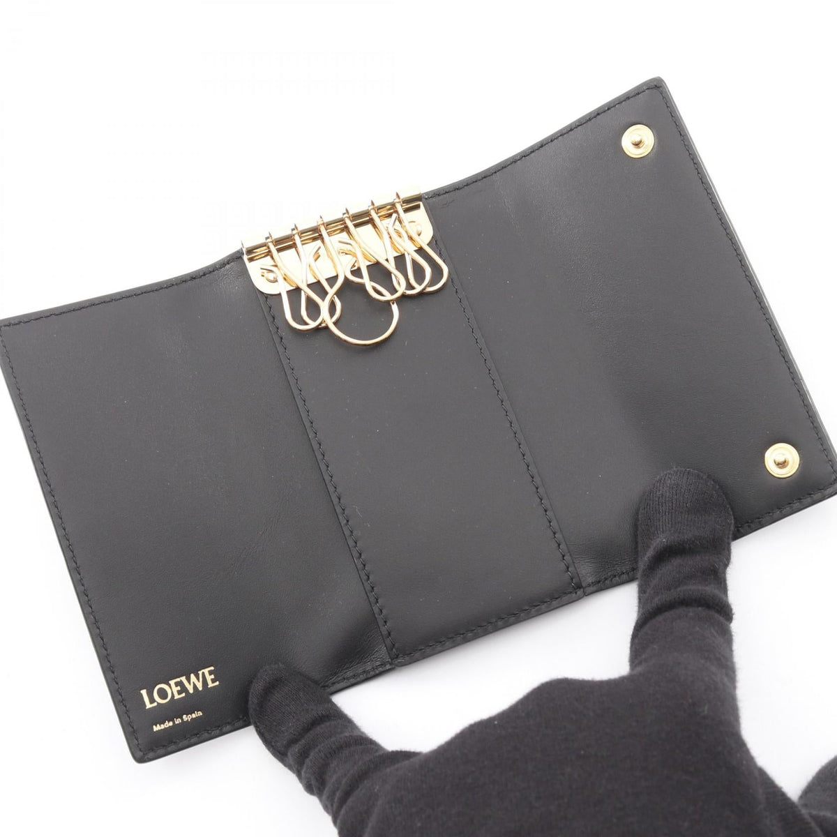 ロエベ リピートアナグラム レザーキーケース