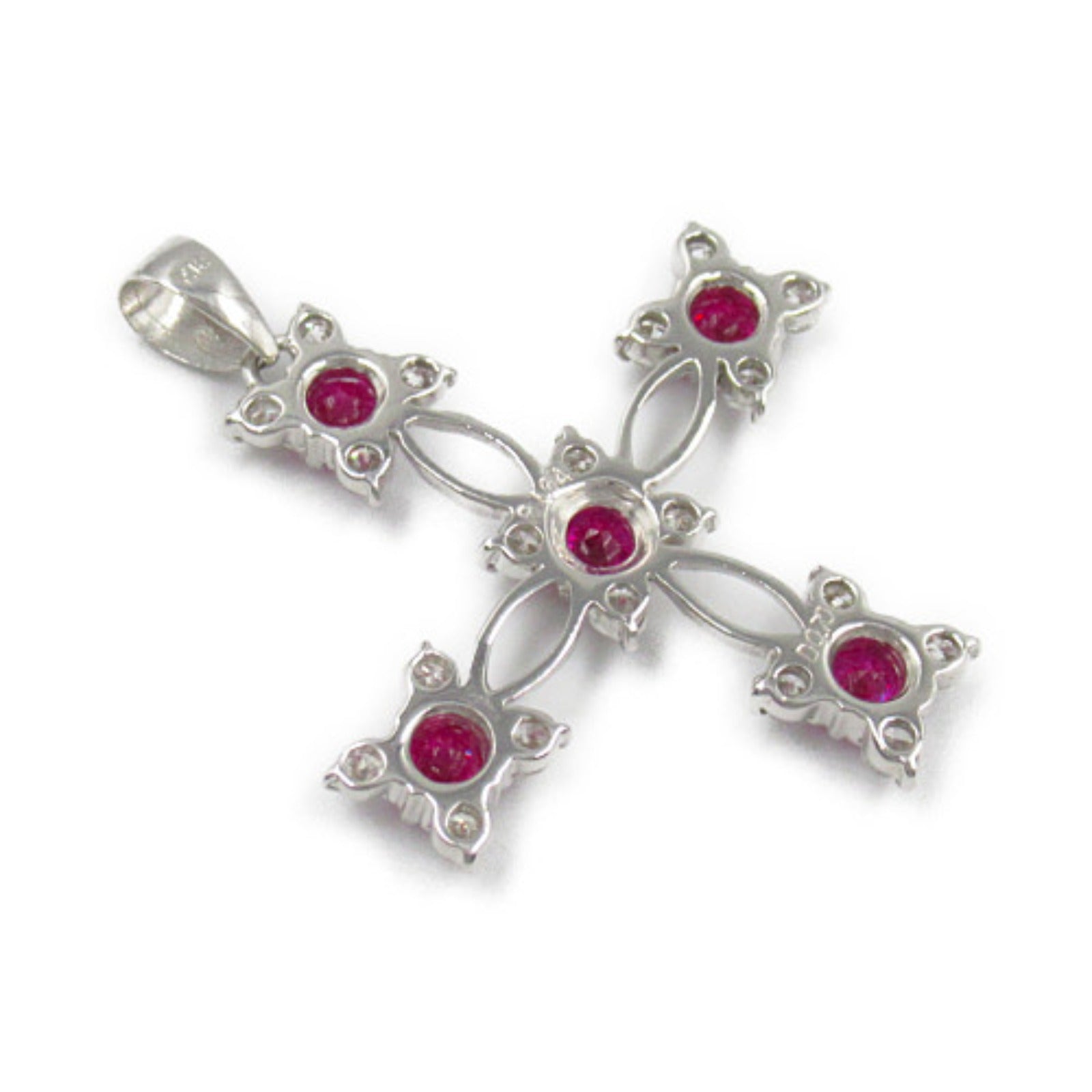 K18WG ルビー ダイヤモンド ペンダント トップ