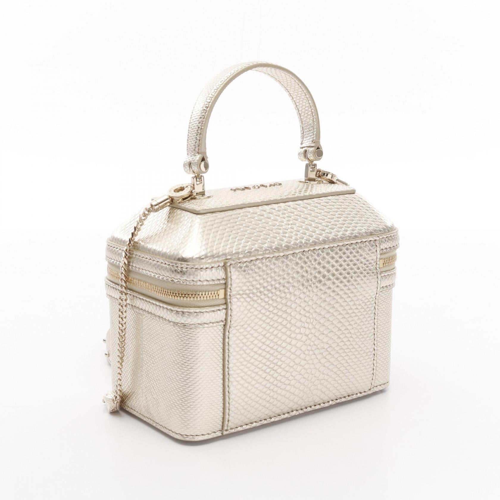 BVLGARI セルペンティ ヴァニティ レザー ハンドバッグ