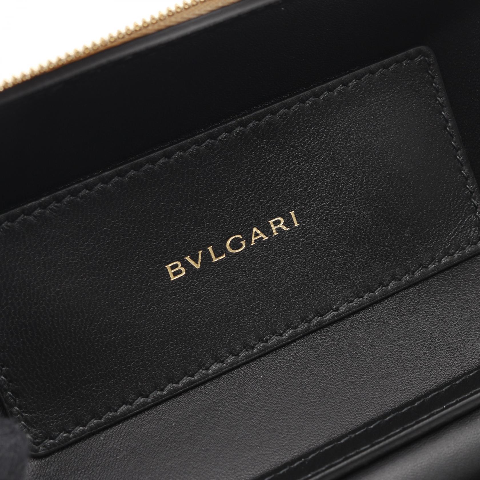 BVLGARI セルペンティ ヴァニティ レザー ハンドバッグ