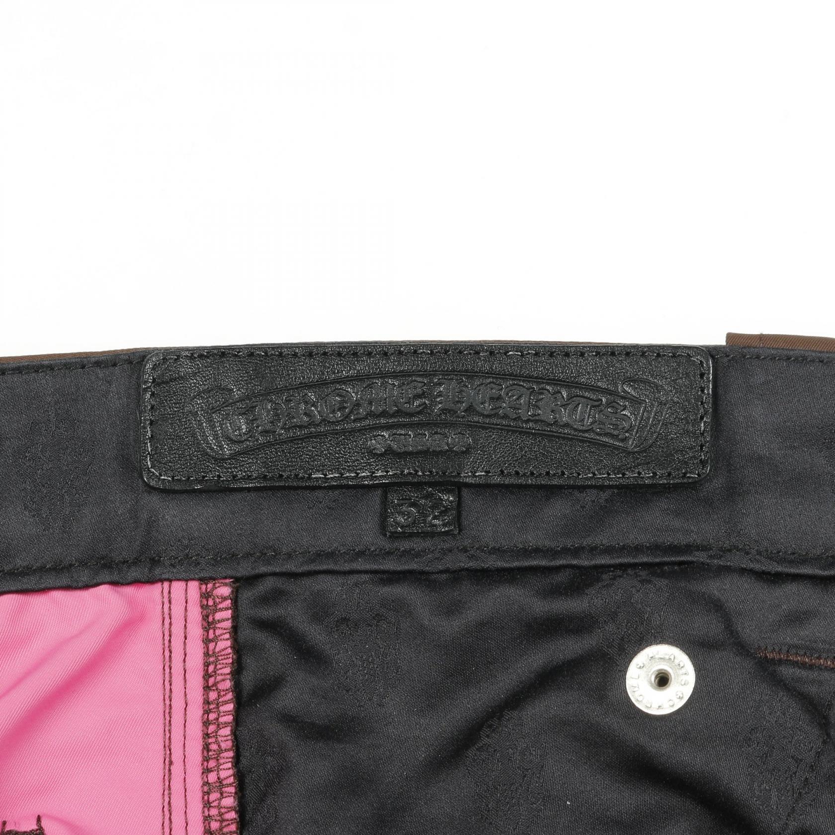 クロムハーツ CARPENTER DOUBLE KNEE CROSS PATCH レザーナイロンパンツ