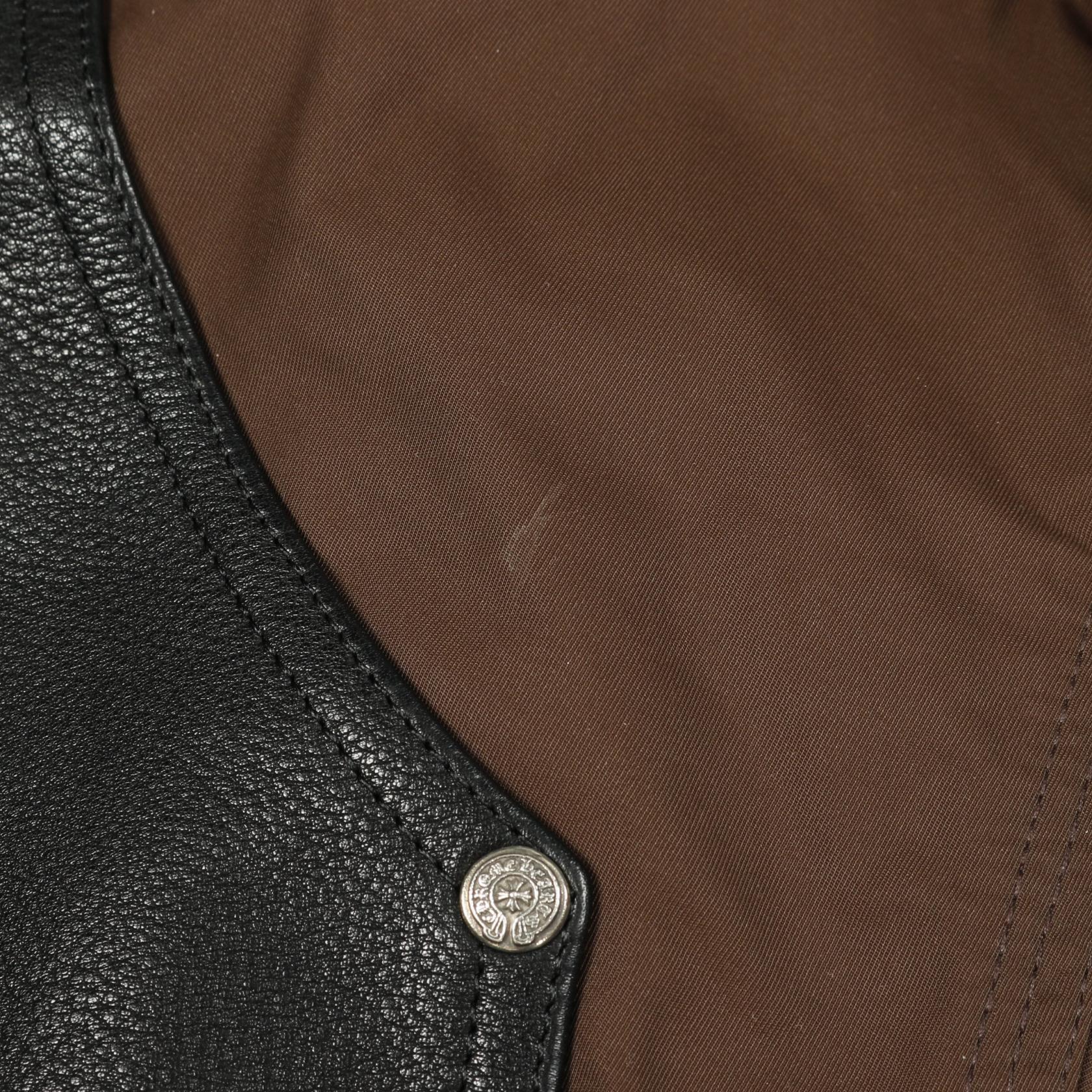 クロムハーツ CARPENTER DOUBLE KNEE CROSS PATCH レザーナイロンパンツ