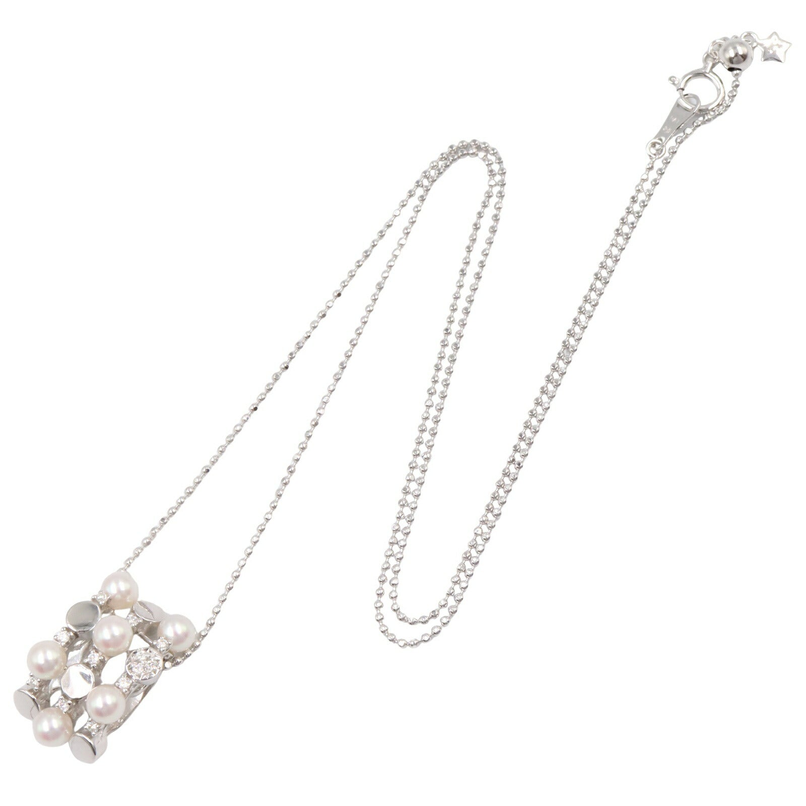 タサキ アコヤパール Au750ホワイトゴールド ダイヤモンド ネックレス