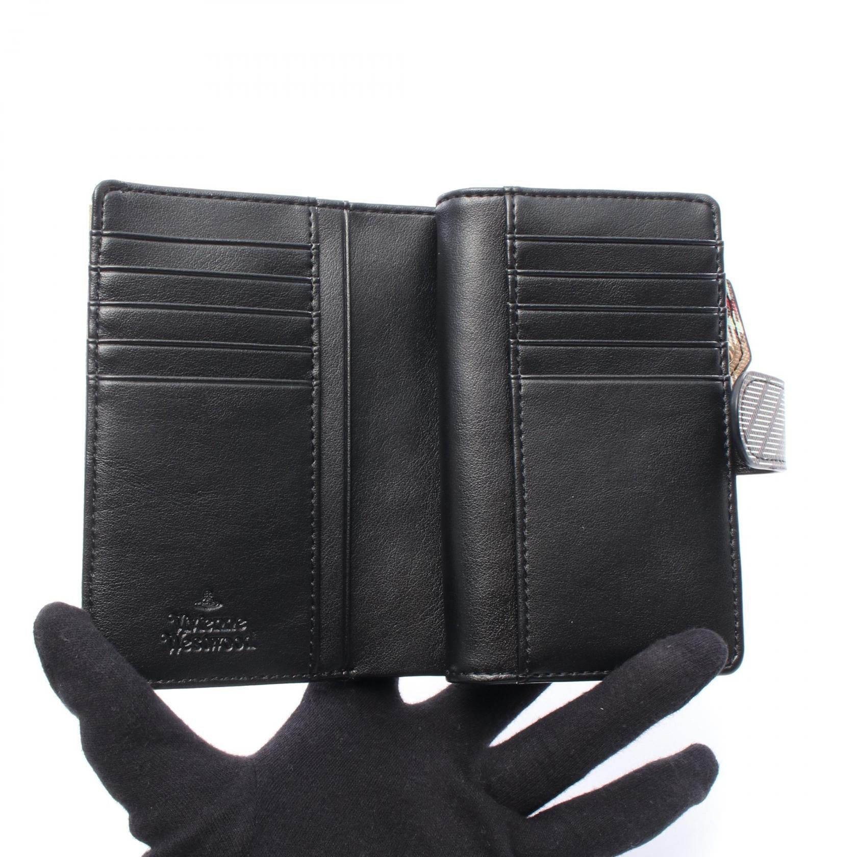ヴィヴィアンウエストウッド ZIP CARD WALLET PVCコーティングキャンバス二つ折り財布