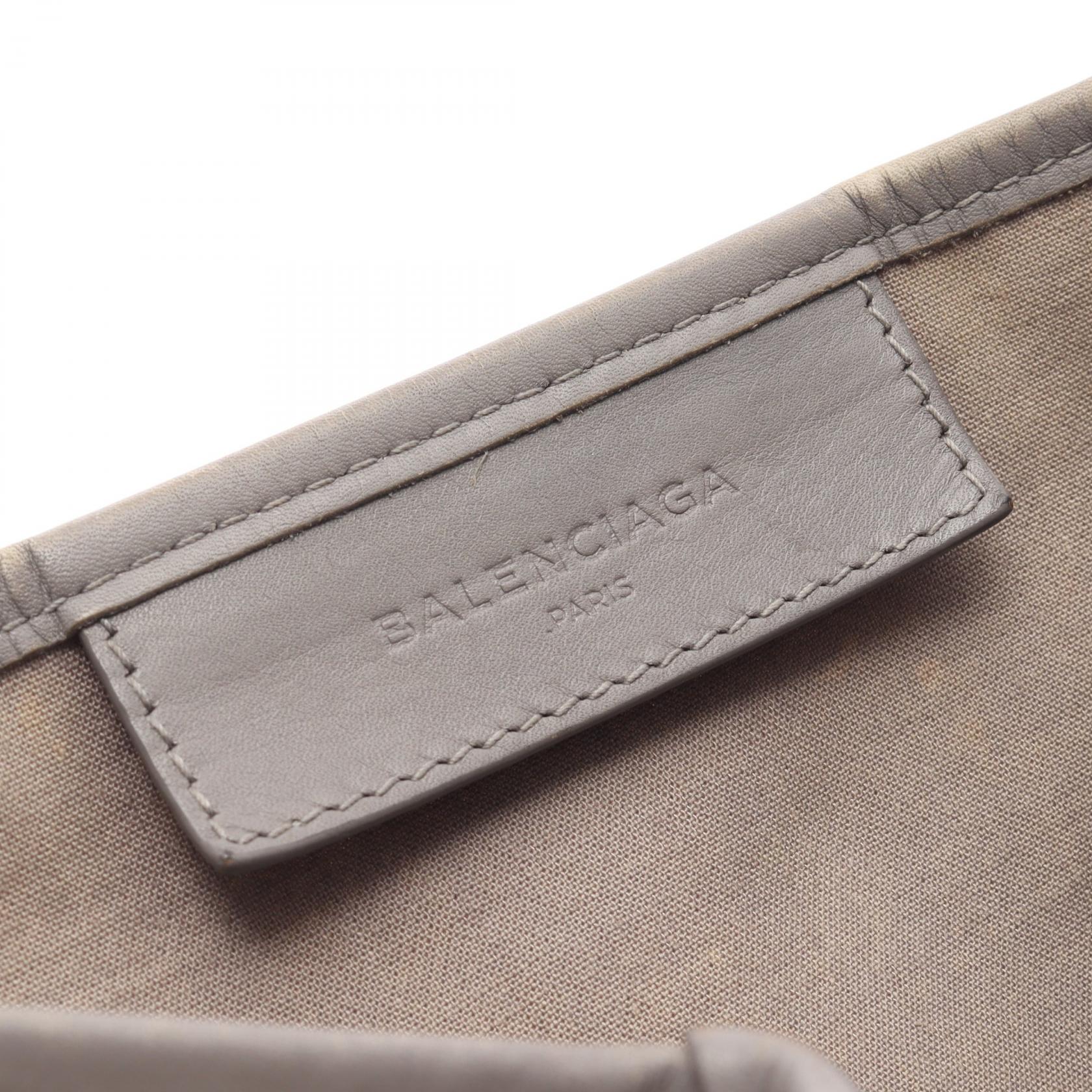 バレンシアガ NAVY CABAS S キャンバス レザー トートバッグ