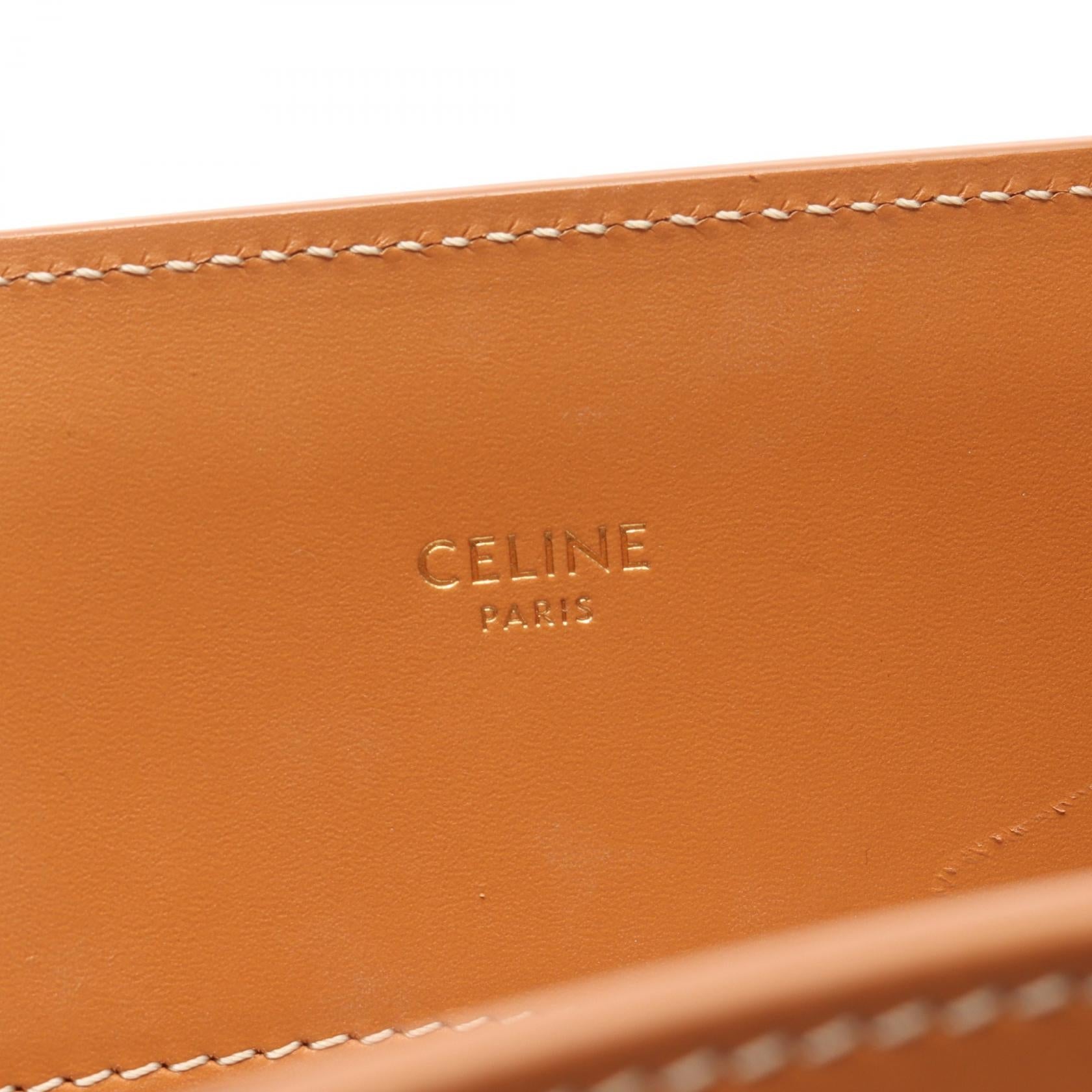 セリーヌ スモールバーティカルカバ キャンバス レザー トートバッグ