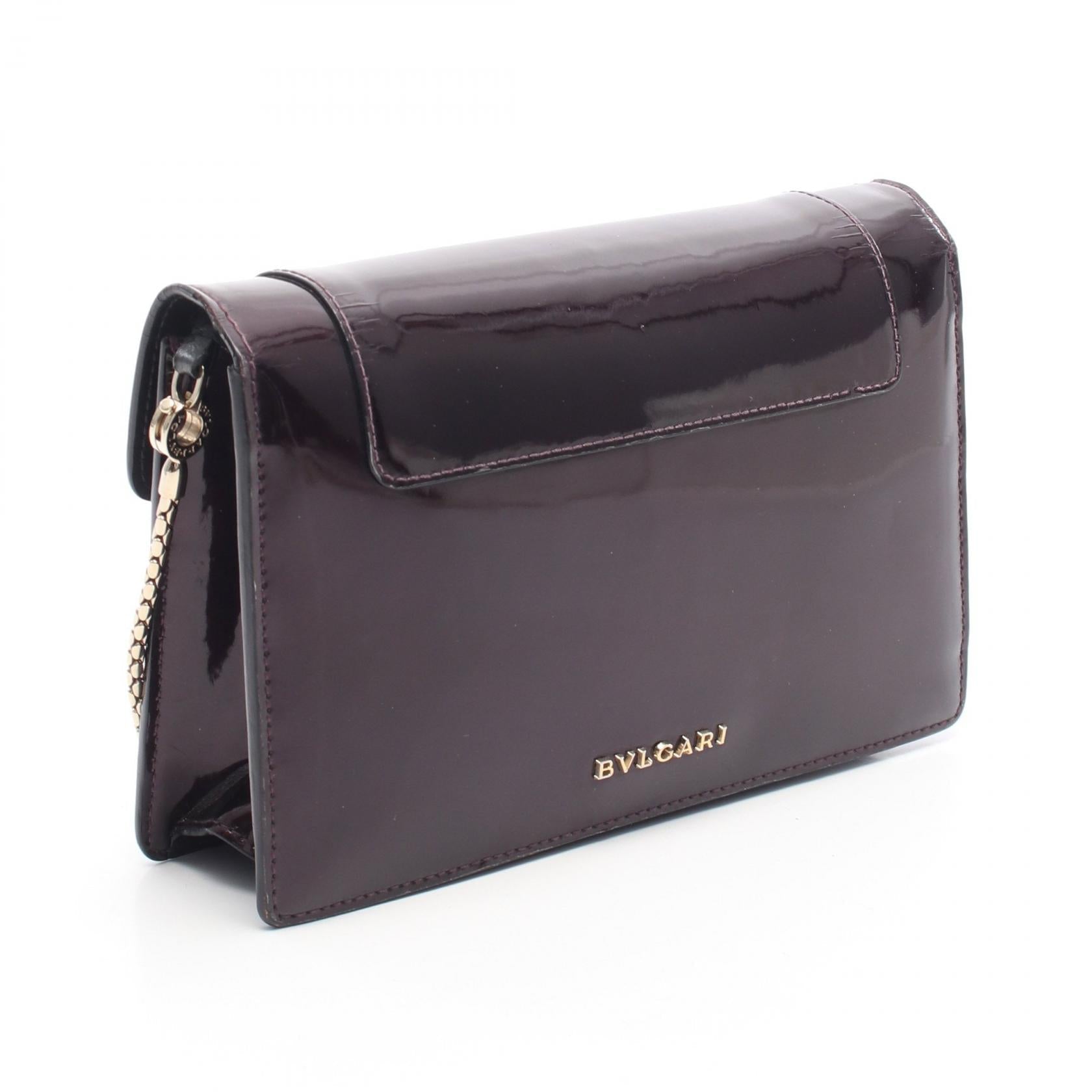 ブルガリ セルペンティ フォーエバー パテントレザー ショルダーバッグ