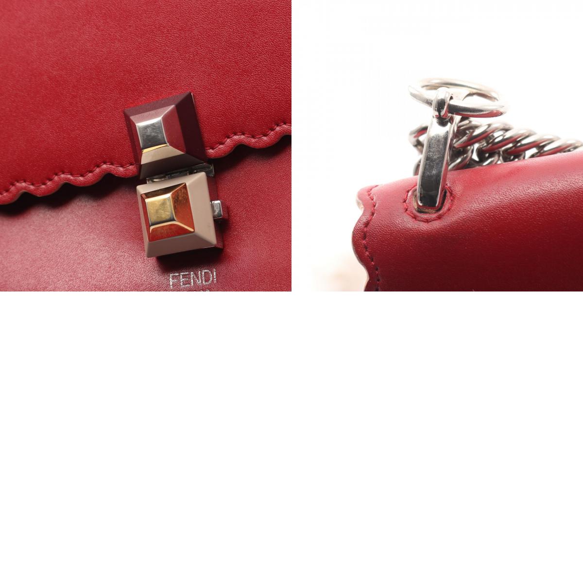 フェンディ MINI KAN I レザーショルダーバッグ