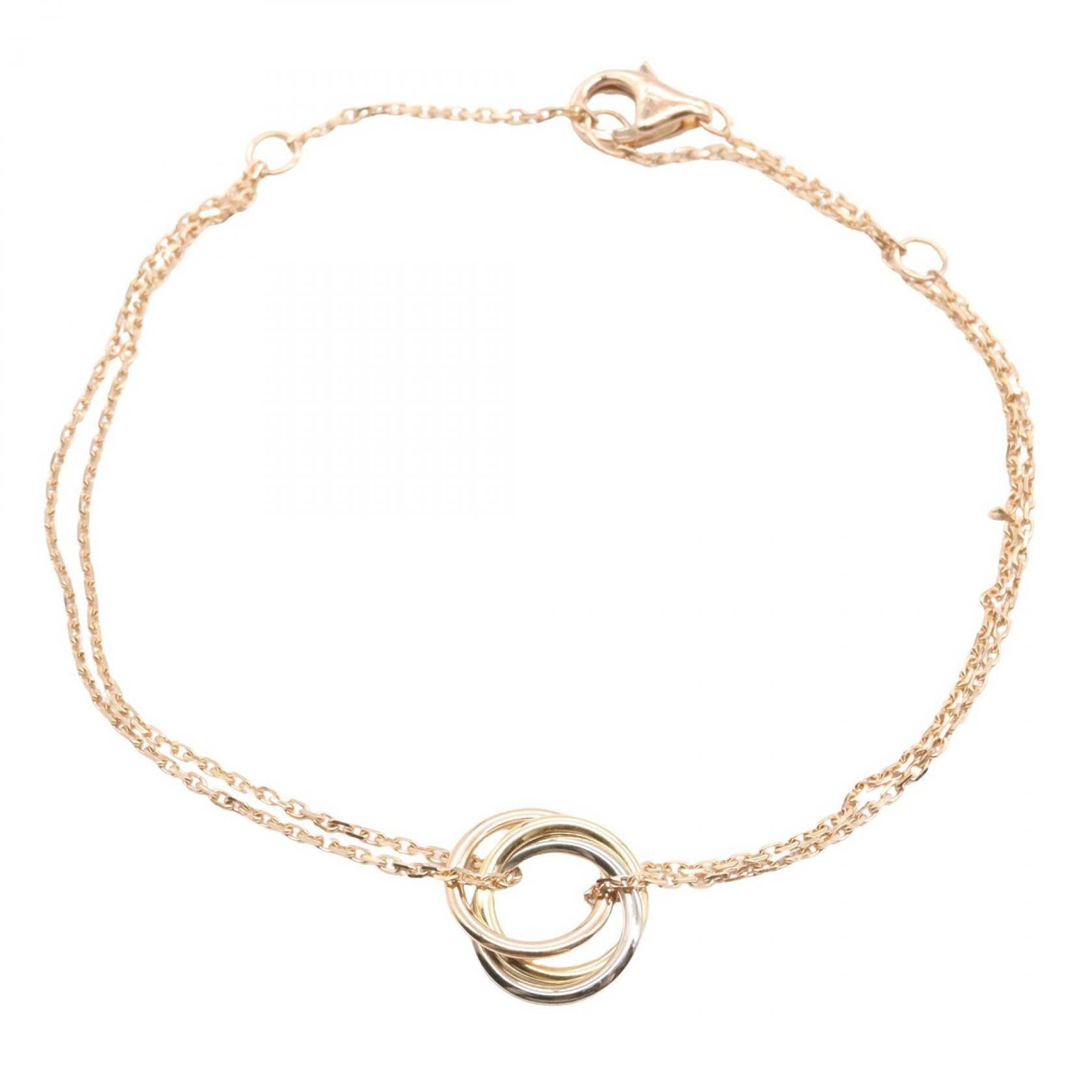 カルティエ トリニティ Au750 ピンク ゴールド ブレスレット サイズ 18