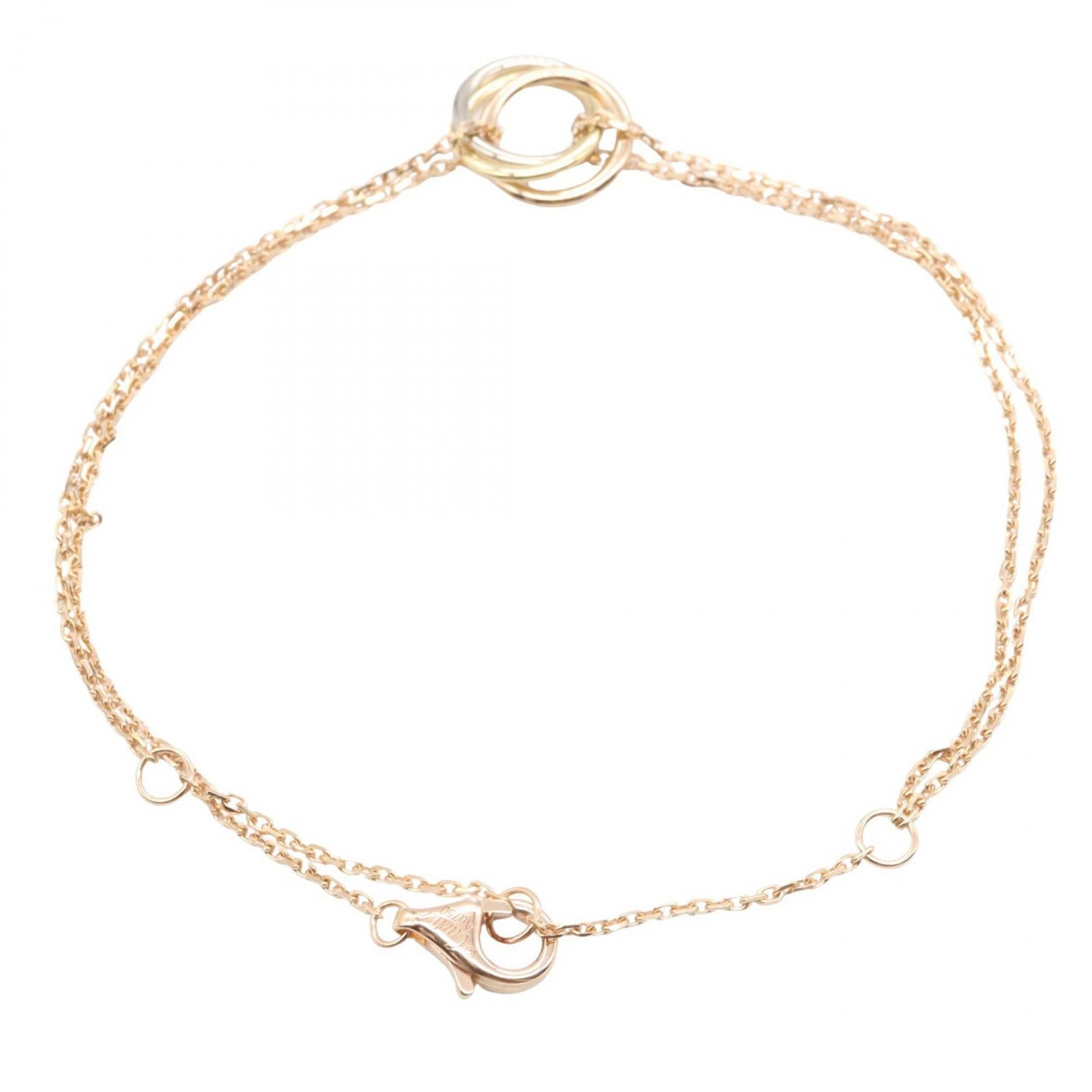 カルティエ トリニティ Au750 ピンク ゴールド ブレスレット サイズ 18