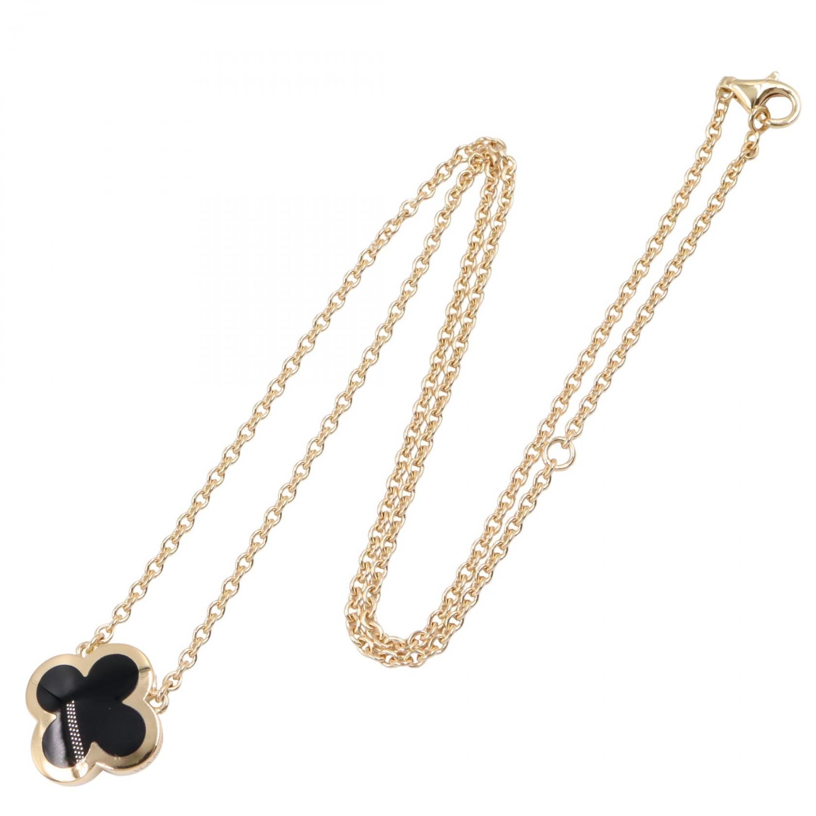 ヴァン クリーフ & アーペル ピュア アルハンブラ Au750 オニキス ネックレス