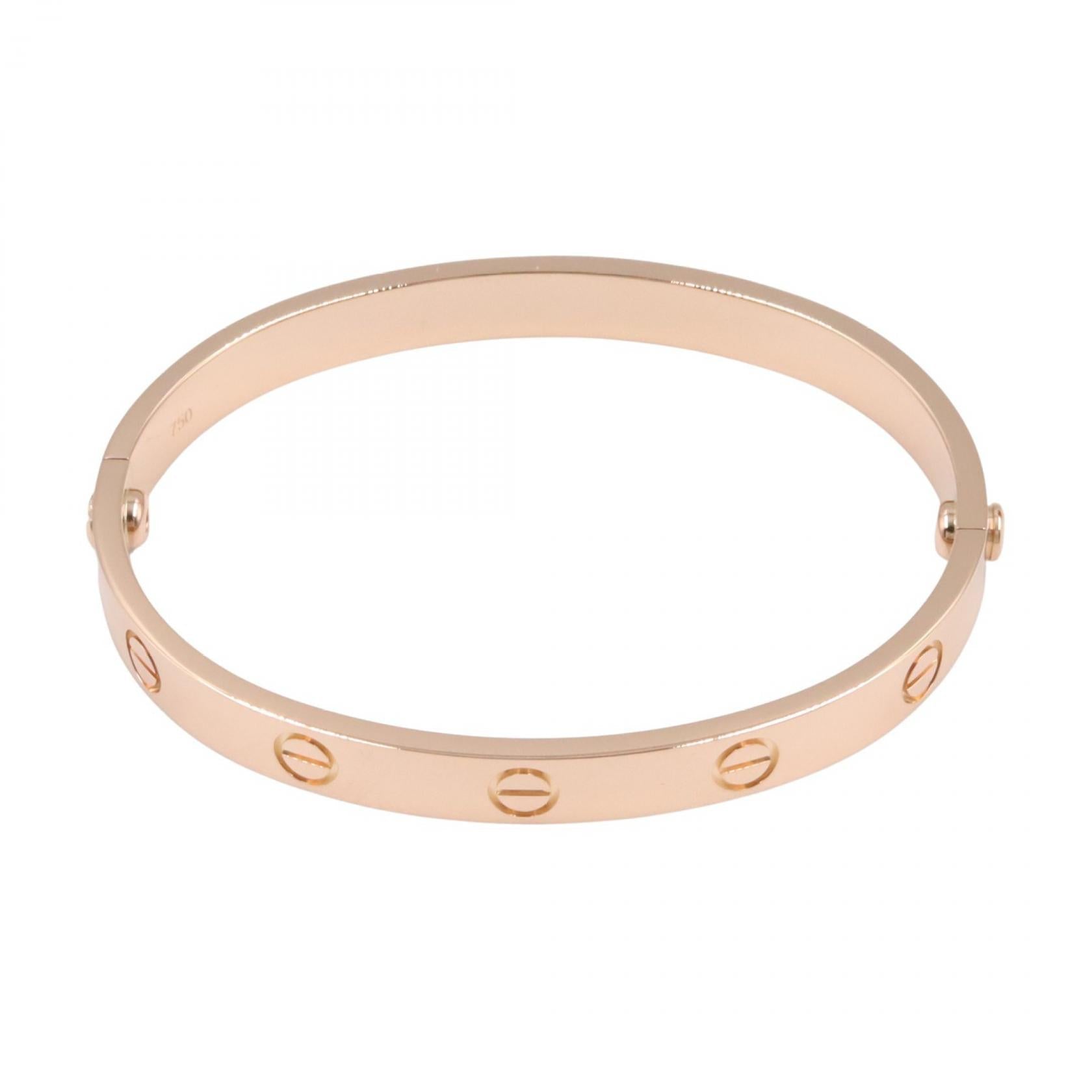 カルティエ ラブ ブレスレット Au750 ピンク ゴールド サイズ 16