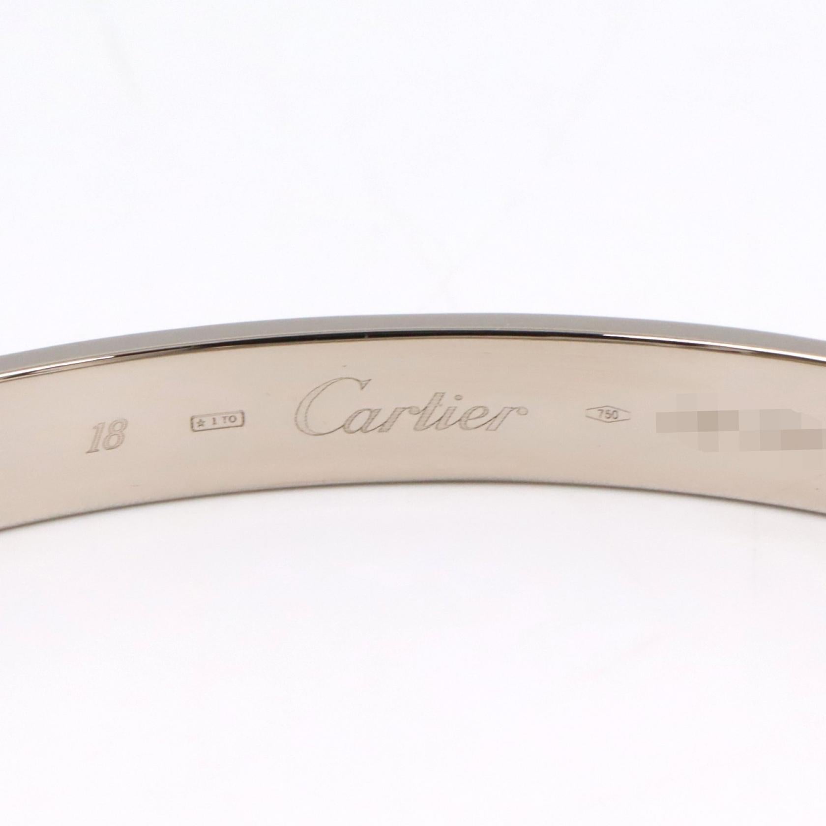 カルティエ ラブ ブレスレット K18WG サイズ 18