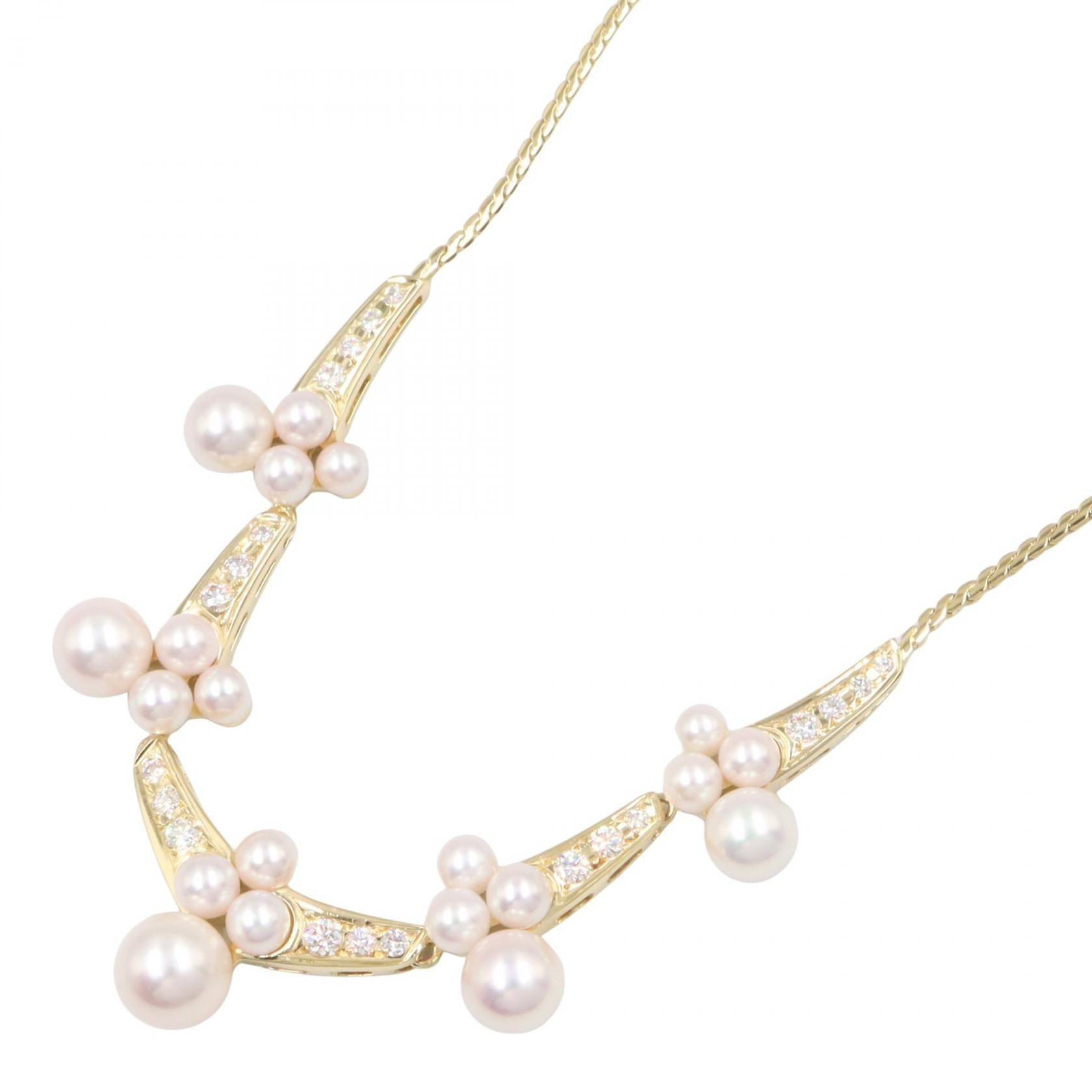ミキモト パール ダイヤモンド Au750 ネックレス