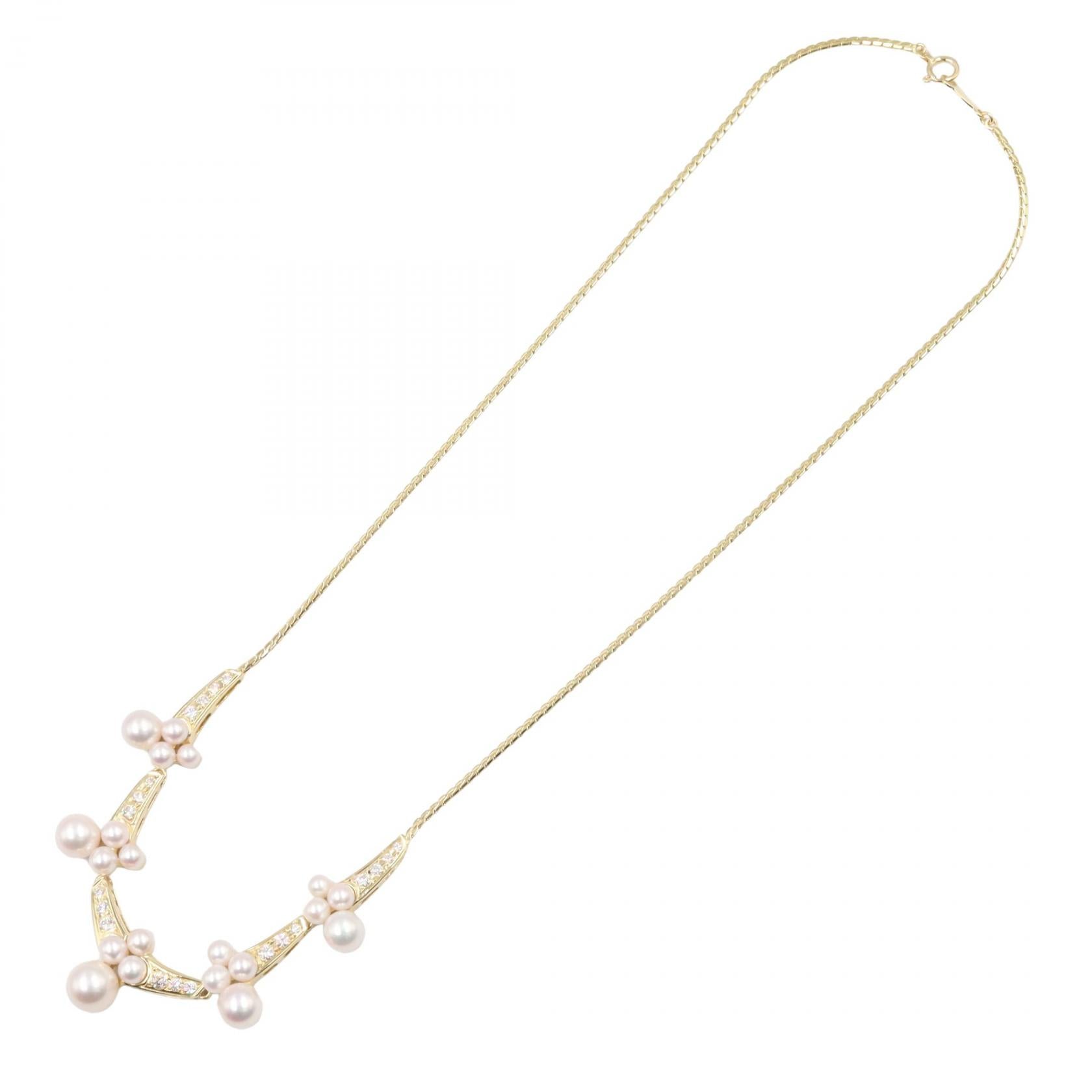 ミキモト パール ダイヤモンド Au750 ネックレス