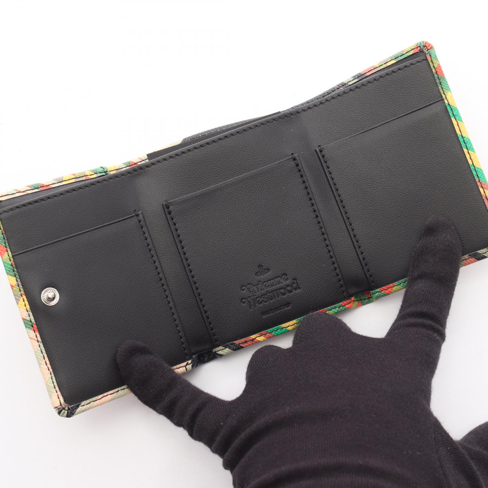 ヴィヴィアンウエストウッド SAFF PRINT SMALL FLAP PURSE 三つ折り財布