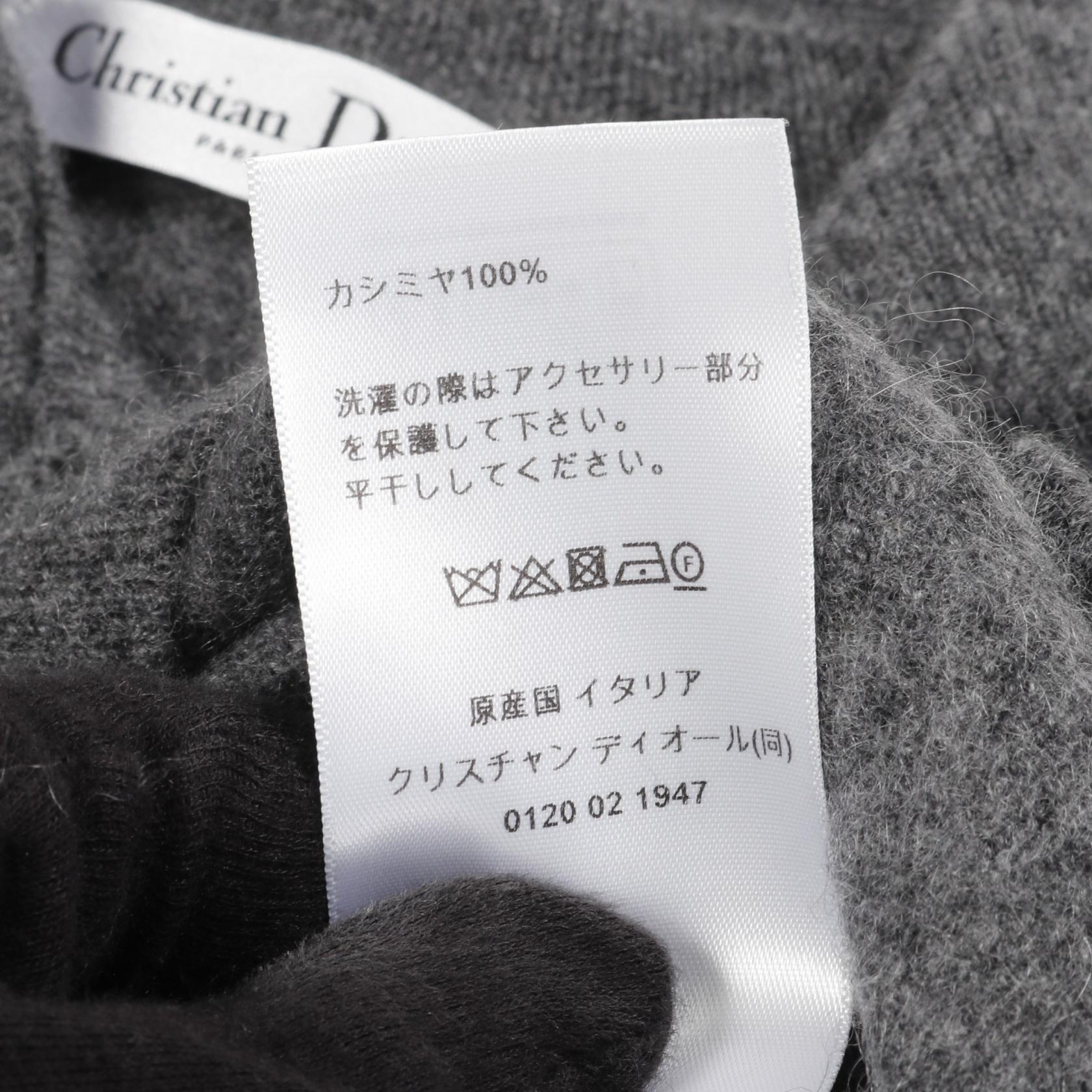 ディオール CDロゴ パールボタン カシミヤニットトップス