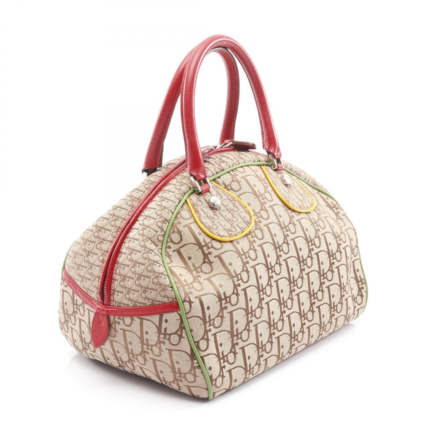 ディオール ラスタ トロッター キャンバス レザー ハンドバッグ