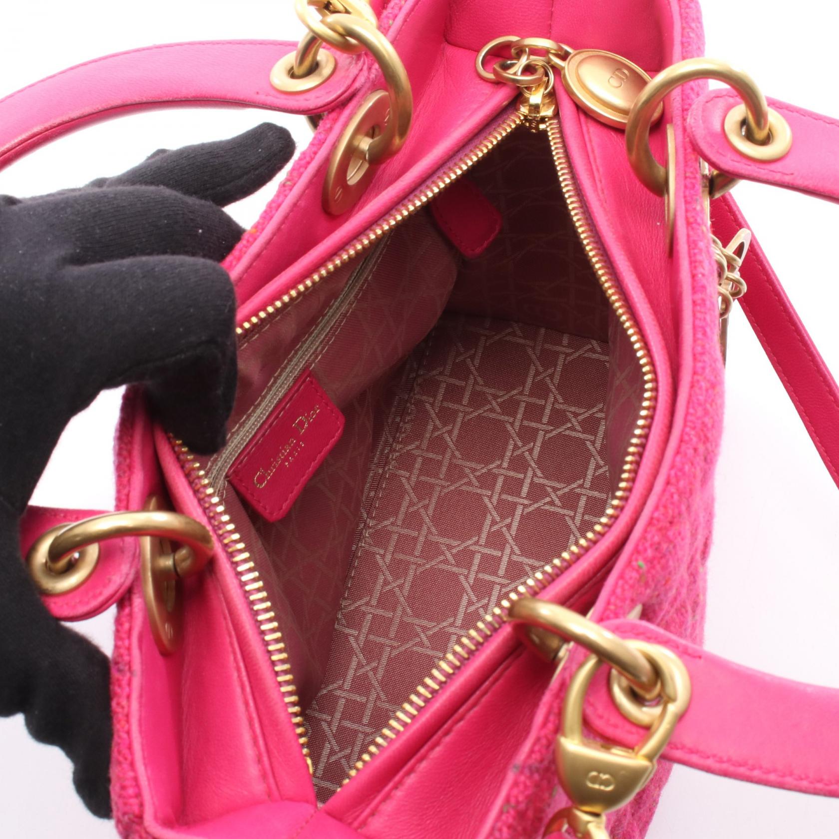 ディオール LADY DIOR ファブリック ハンドバッグ